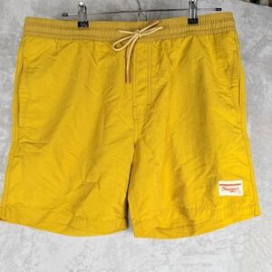 Seager Co Mens XL Mustard Yellow Board Shorts Elastic Waist Outdoor Utility